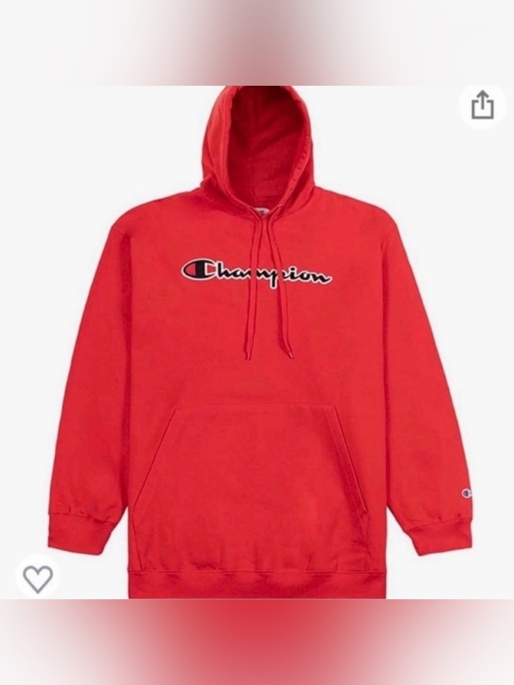 Champion red logo hoodie sweatshirt in a size medium